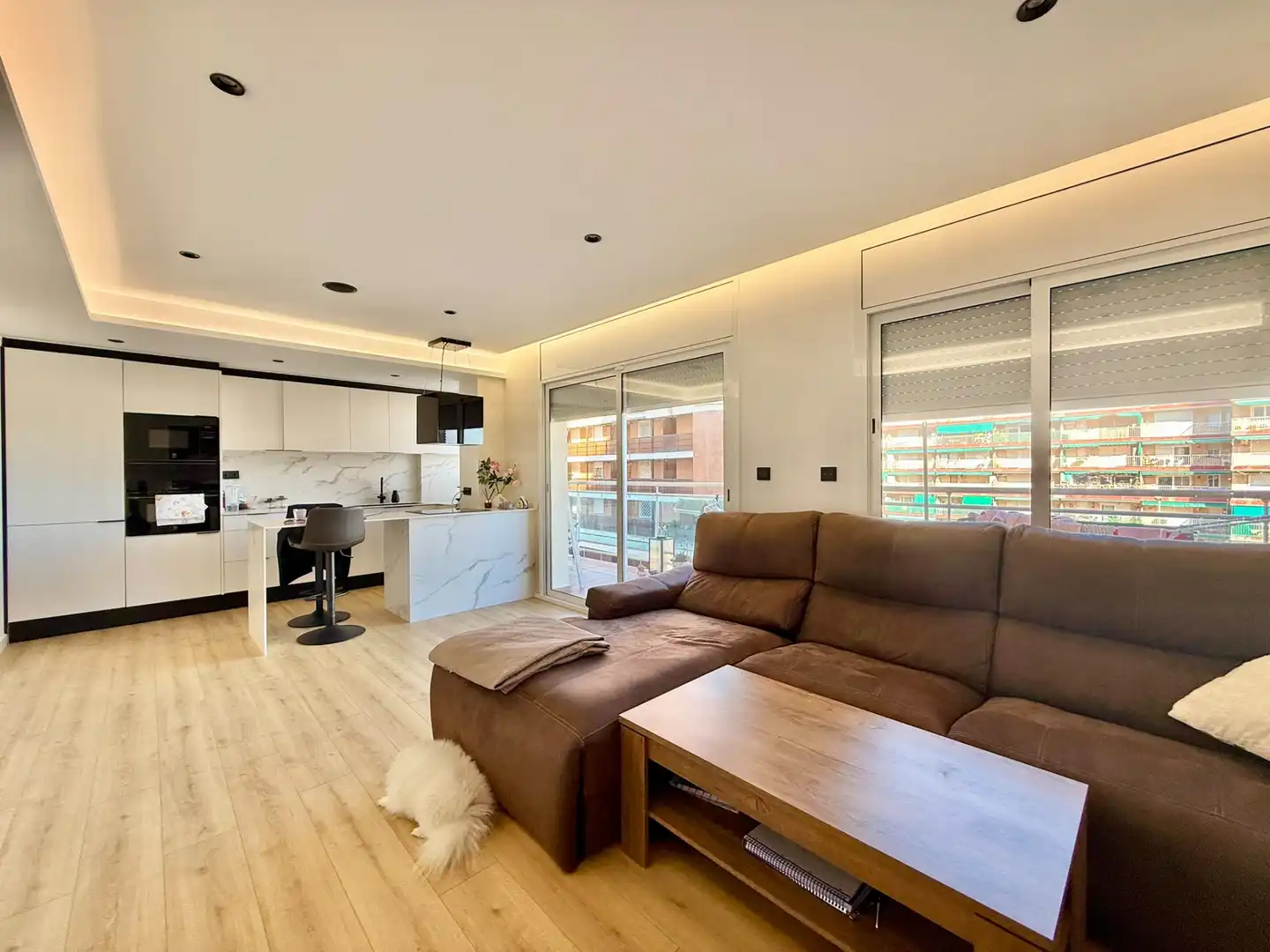 Sala de estar de Piso en venta en Malgrat de Mar con Aire acondicionado, Calefacción y Parquet