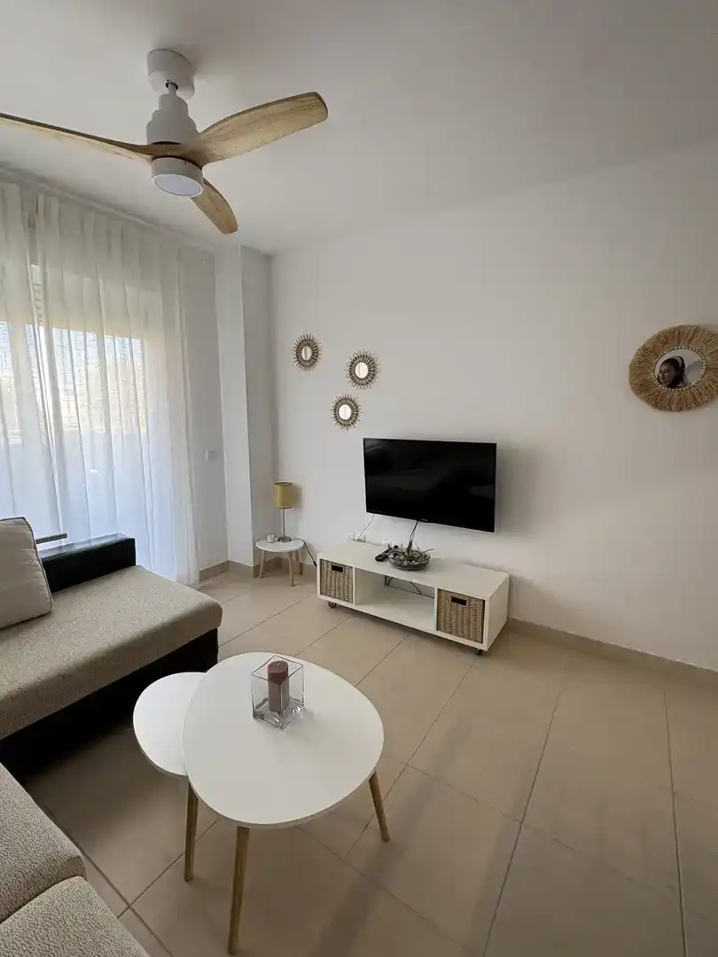 Wohnzimmer von Wohnung zur Miete in Carboneras mit Klimaanlage, Schwimmbad und Möbliert