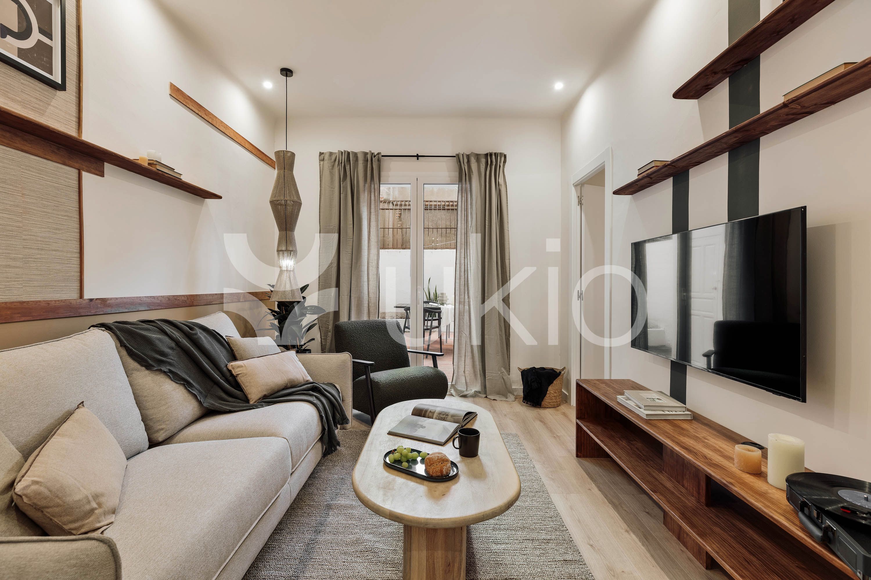 Living room of Apartment to rent in  Barcelona Capital  with Air Conditioner, Heating and Terrace