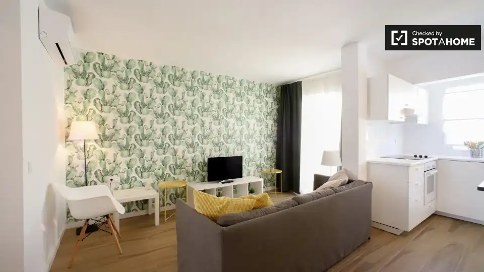 Sala de estar de Piso de alquiler en Valencia con Aire acondicionado, Calefacción y Amueblado