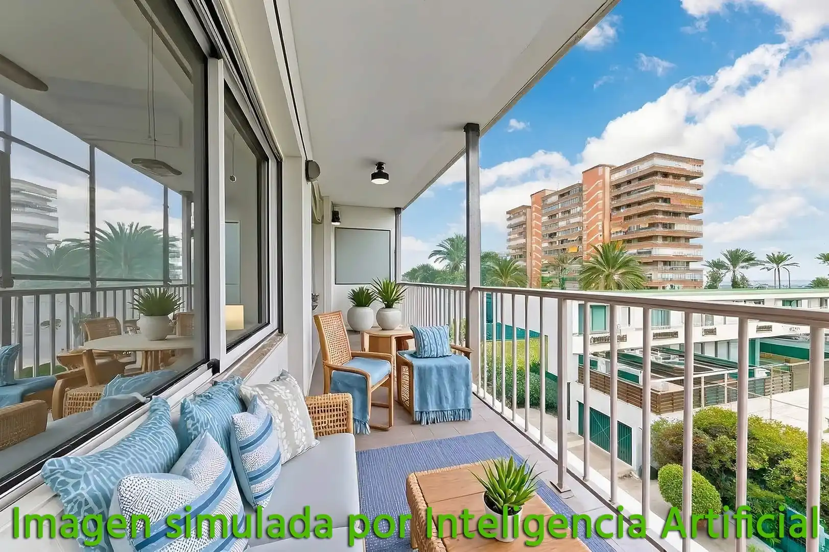 Balcony of Flat for sale in Alicante / Alacant  with Air Conditioner, Private garden and Terrace
