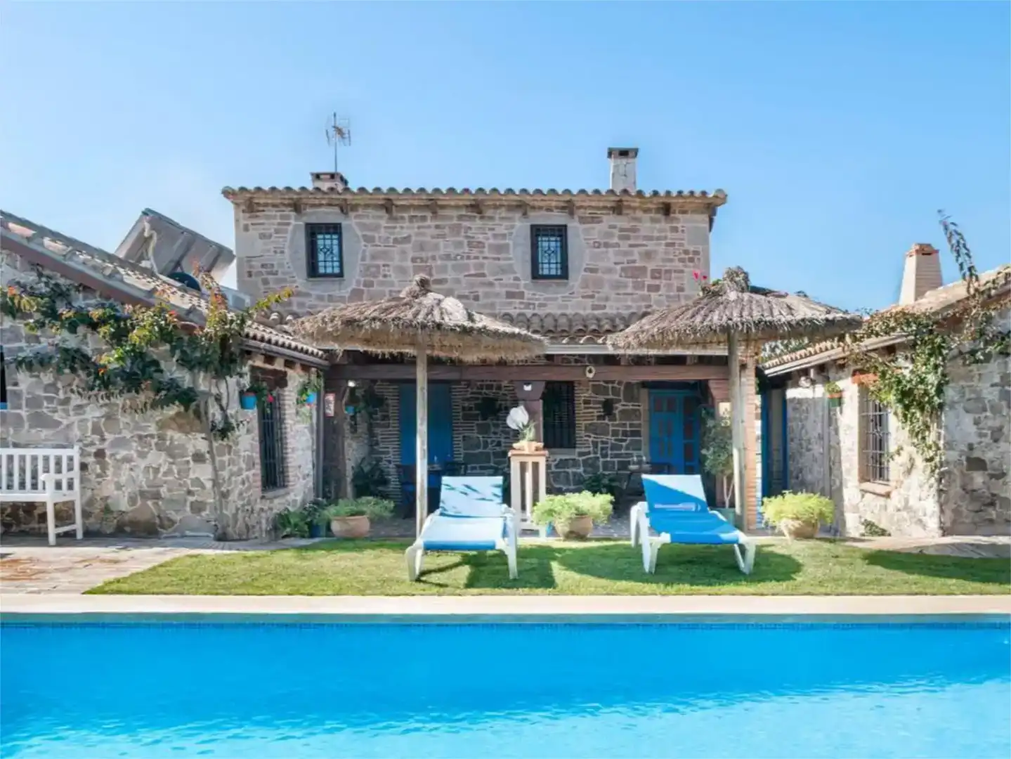 Jardí de Finca rústica de lloguer en Conil de la Frontera amb Aire condicionat, Jardí privat i Piscina