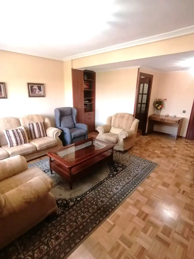 Living room of Flat for rent in Gijón   with Heating, Parquet flooring and Furnished
