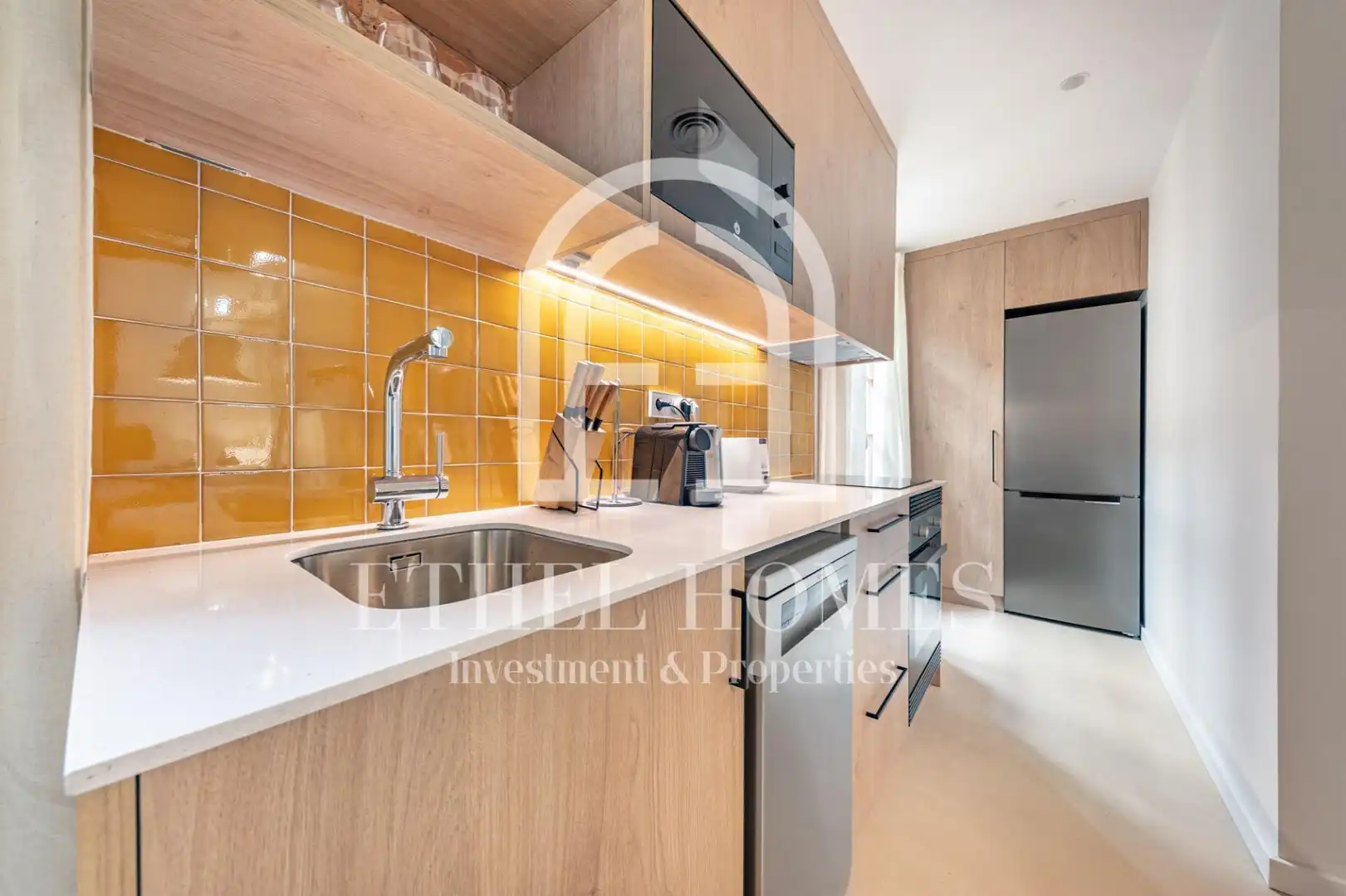 Cocina de Piso de alquiler en Barcelona con Aire acondicionado, Calefacción y Balcón