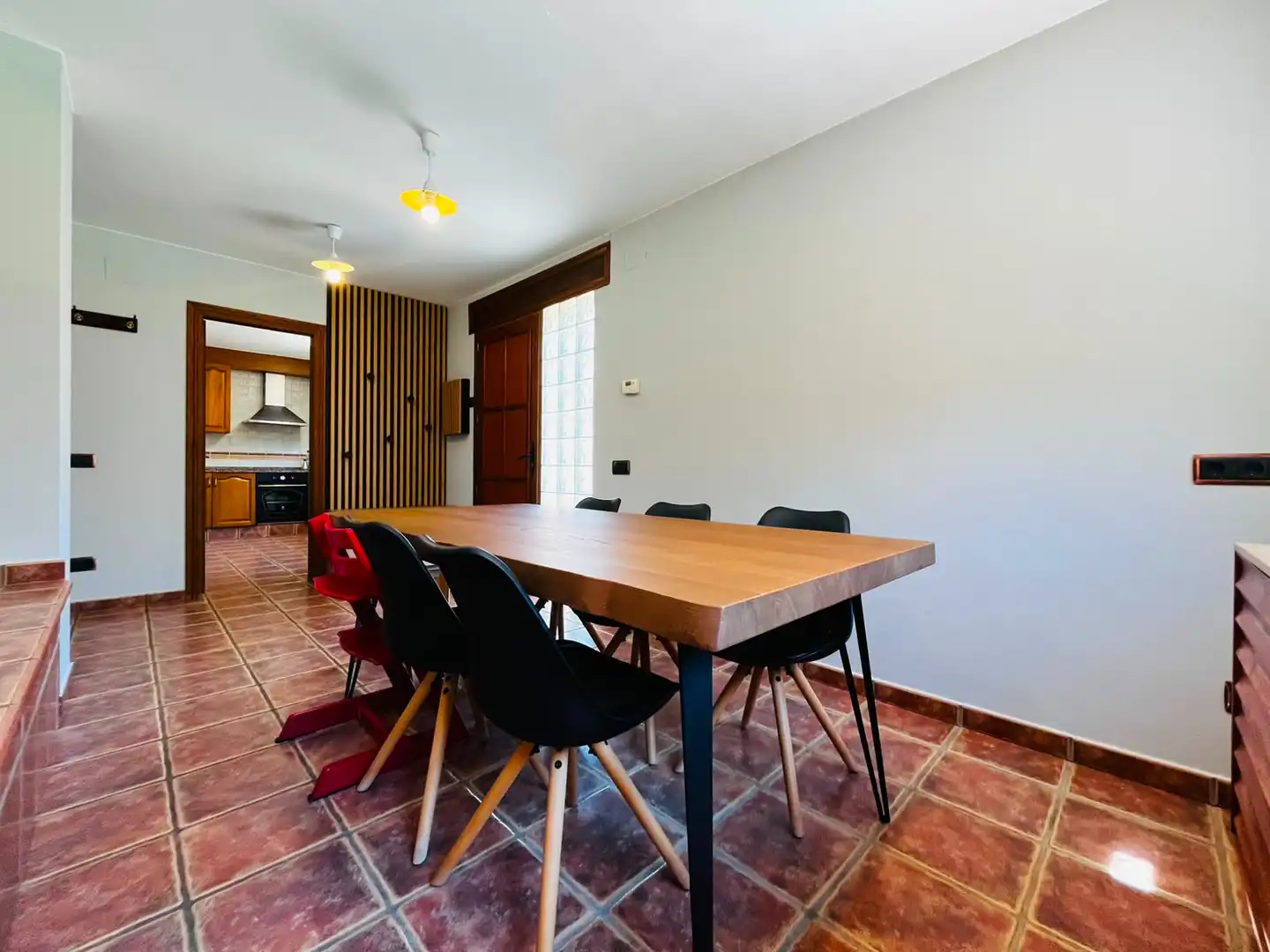 Dining room of Houses for rent in Sant Martí de Llémena  with Air Conditioner, Heating and Private garden