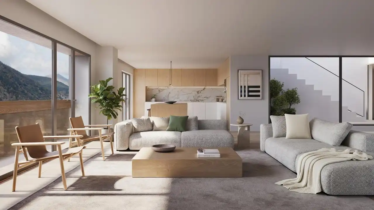 Sala de estar de Dúplex en venta en Escaldes – Engordany con Calefacción y Terraza