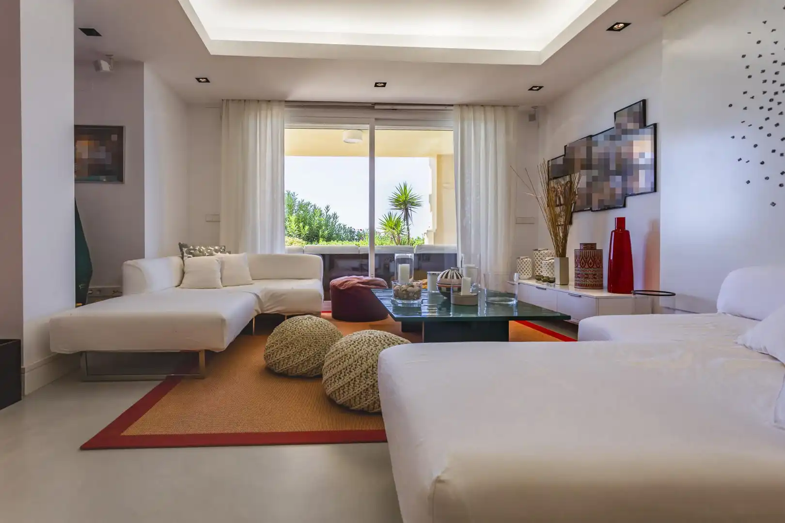 Wohnzimmer von Erdgeschoss zur Miete in Marbella mit Klimaanlage, Heizung und Terrasse