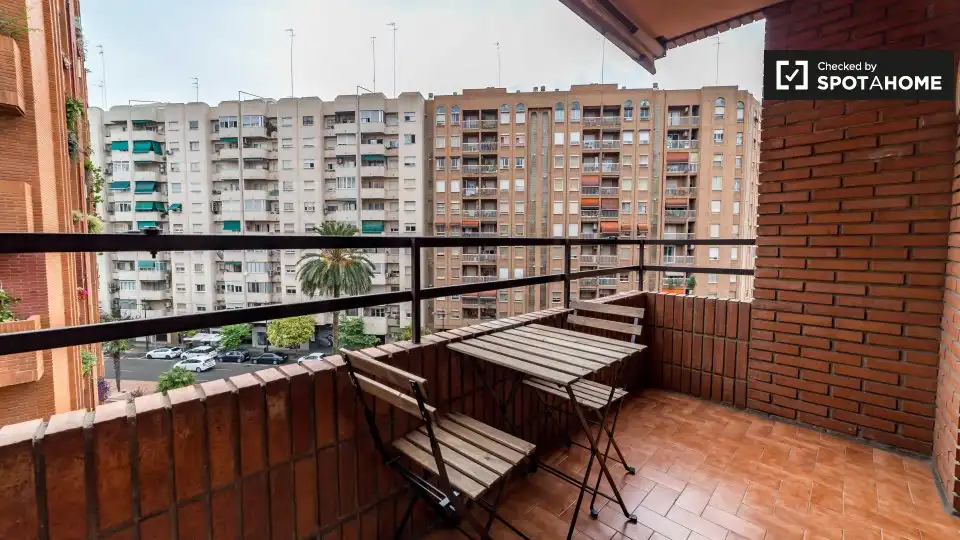 Balcony of Flat for rent in Valencia  with Air Conditioner, Heating and Furnished