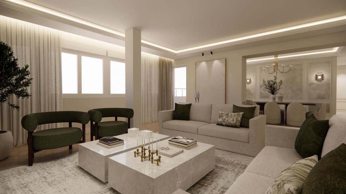 Sala d'estar de Pis en venda en  Madrid Capital amb Aire condicionat, Terrassa i Moblat