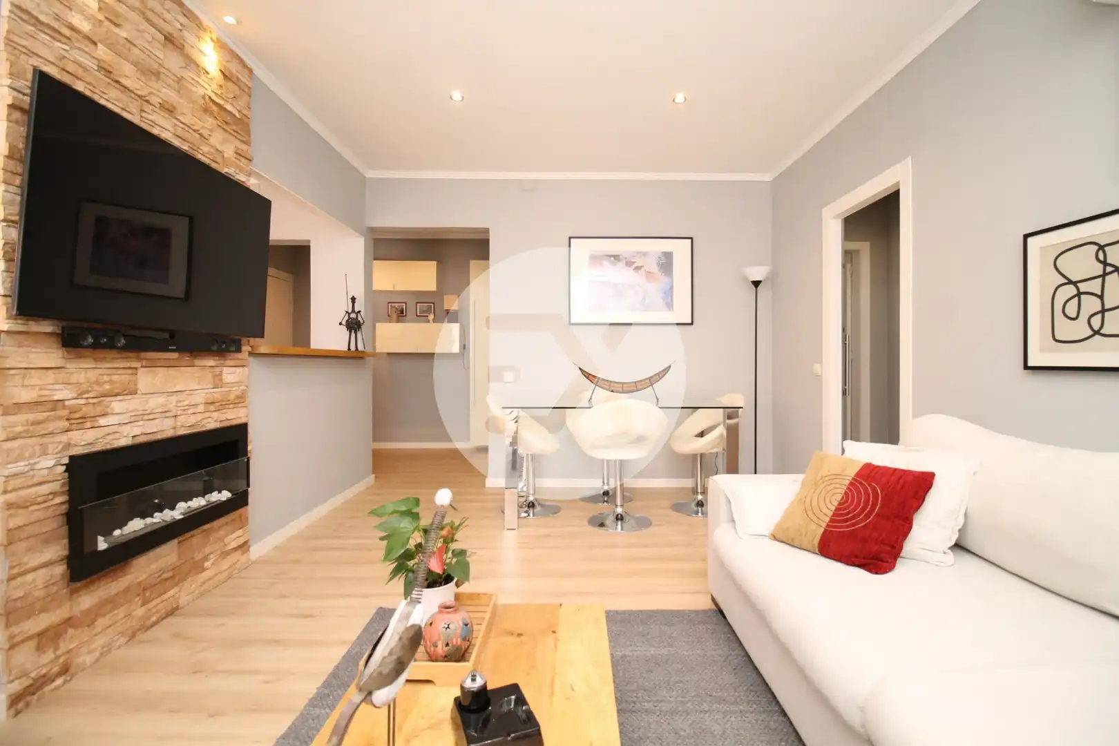 Living room of Flat for sale in Castelldefels  with Air Conditioner, Heating and Parquet flooring