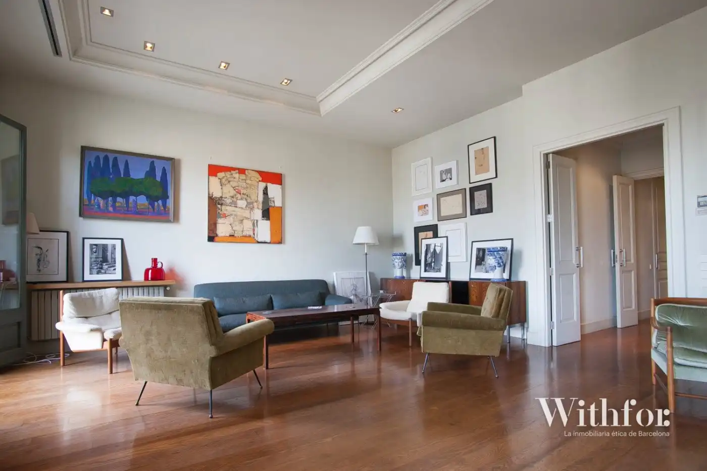 Living room of Flat for sale in Barcelona  with Air Conditioner, Heating and Parquet flooring