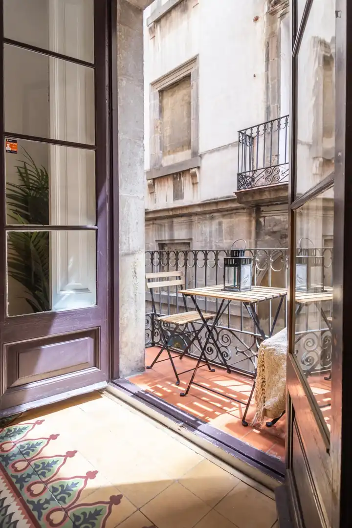 Terraza de Apartamento para compartir en Barcelona con Aire acondicionado, Calefacción y Amueblado