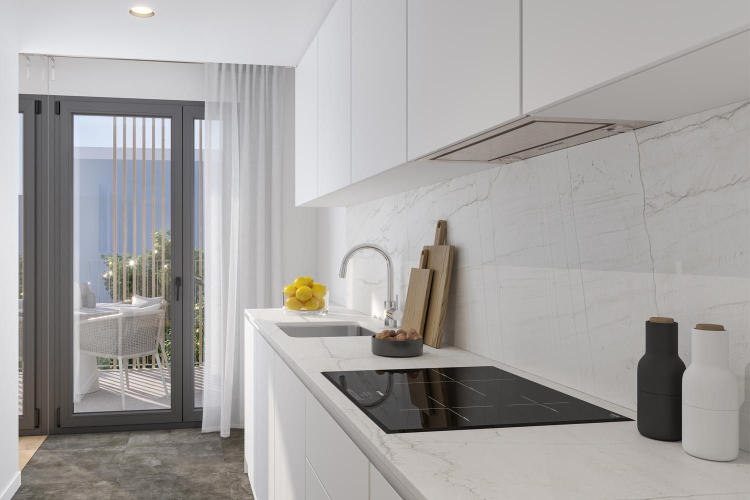 Kitchen of Planta baja for sale in Girona Capital  with Heating, Terrace and Swimming Pool