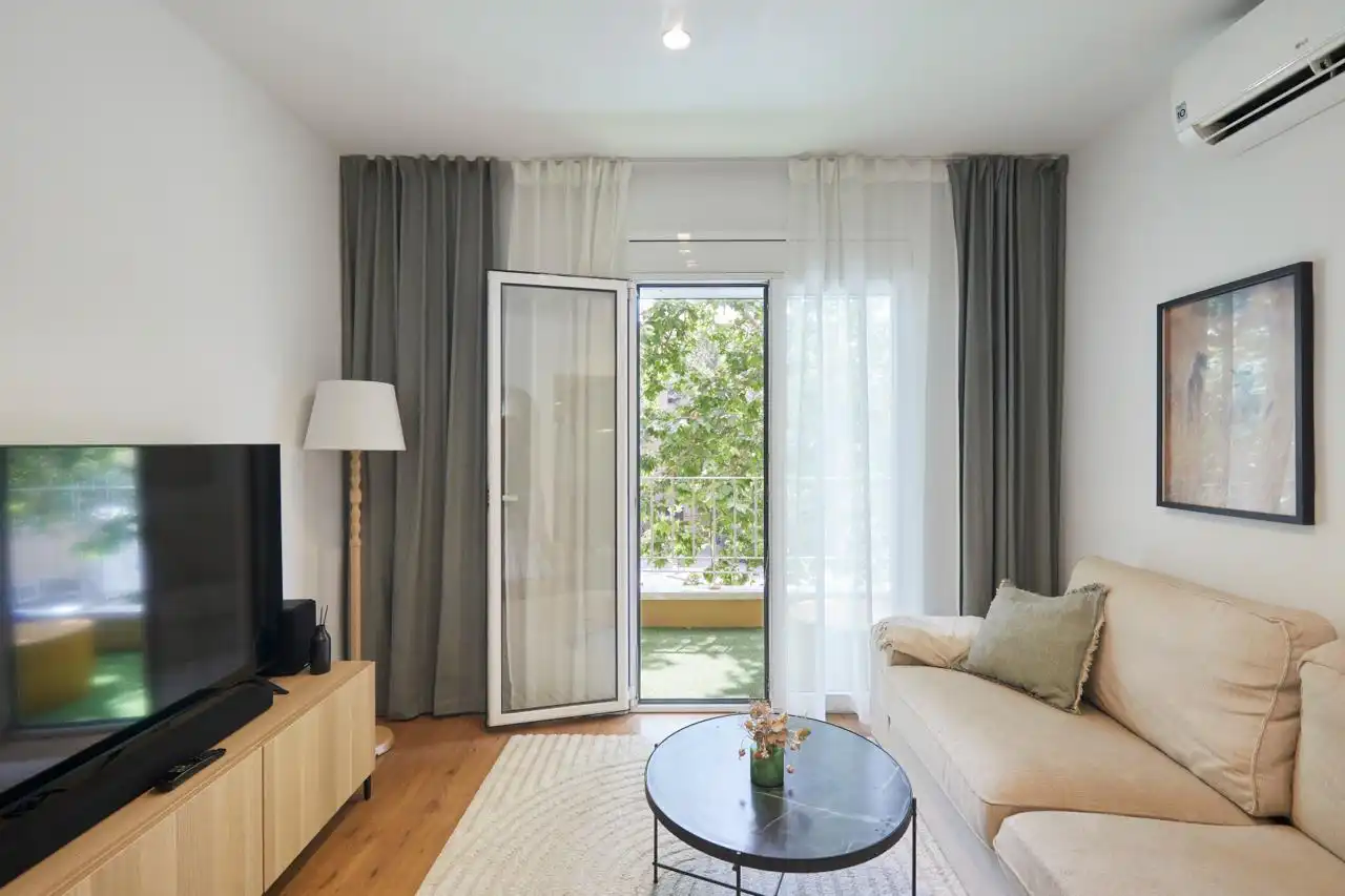 Sala d'estar de Apartament en venda en Barcelona amb Aire condicionat, Calefacció i Parquet
