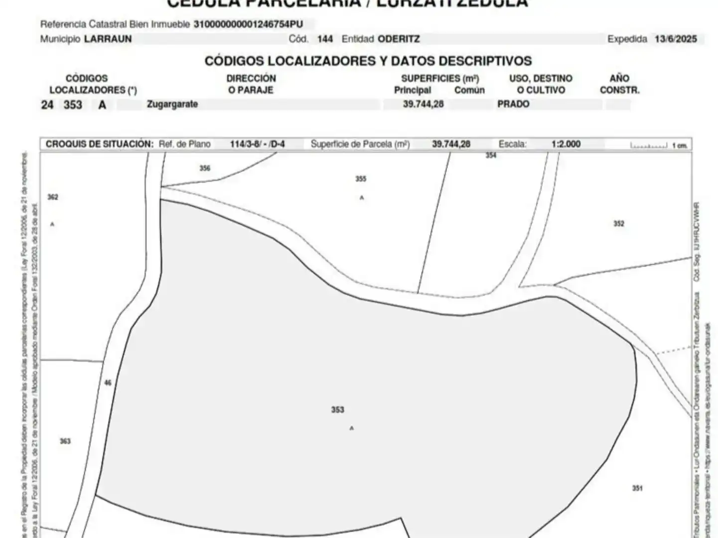 Terreno en venta en Larraun