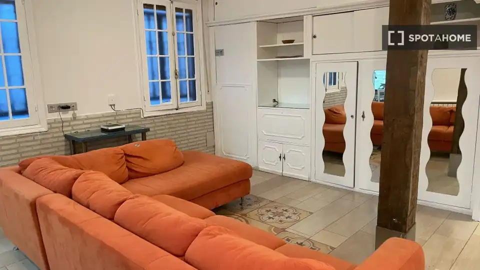 Sala d'estar de Pis per a compartir en Donostia - San Sebastián  amb Aire condicionat, Calefacció i Moblat
