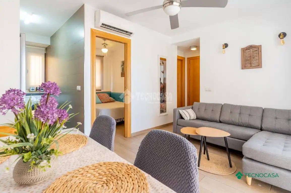 Sala d'estar de Pis en venda en Roquetas de Mar amb Aire condicionat i Terrassa