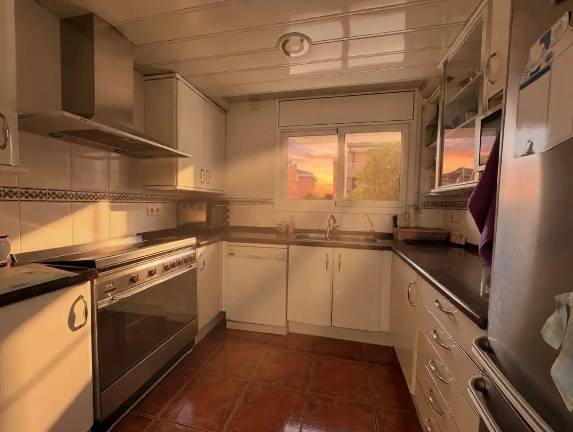 Cocina de Casa adosada en venta en Sant Joan Despí con Aire acondicionado, Calefacción y Jardín privado