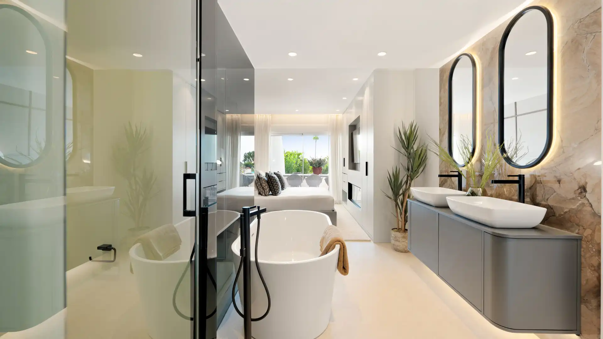 Baño de Apartamento en venta en Estepona con Terraza, Amueblado y Piscina comunitaria