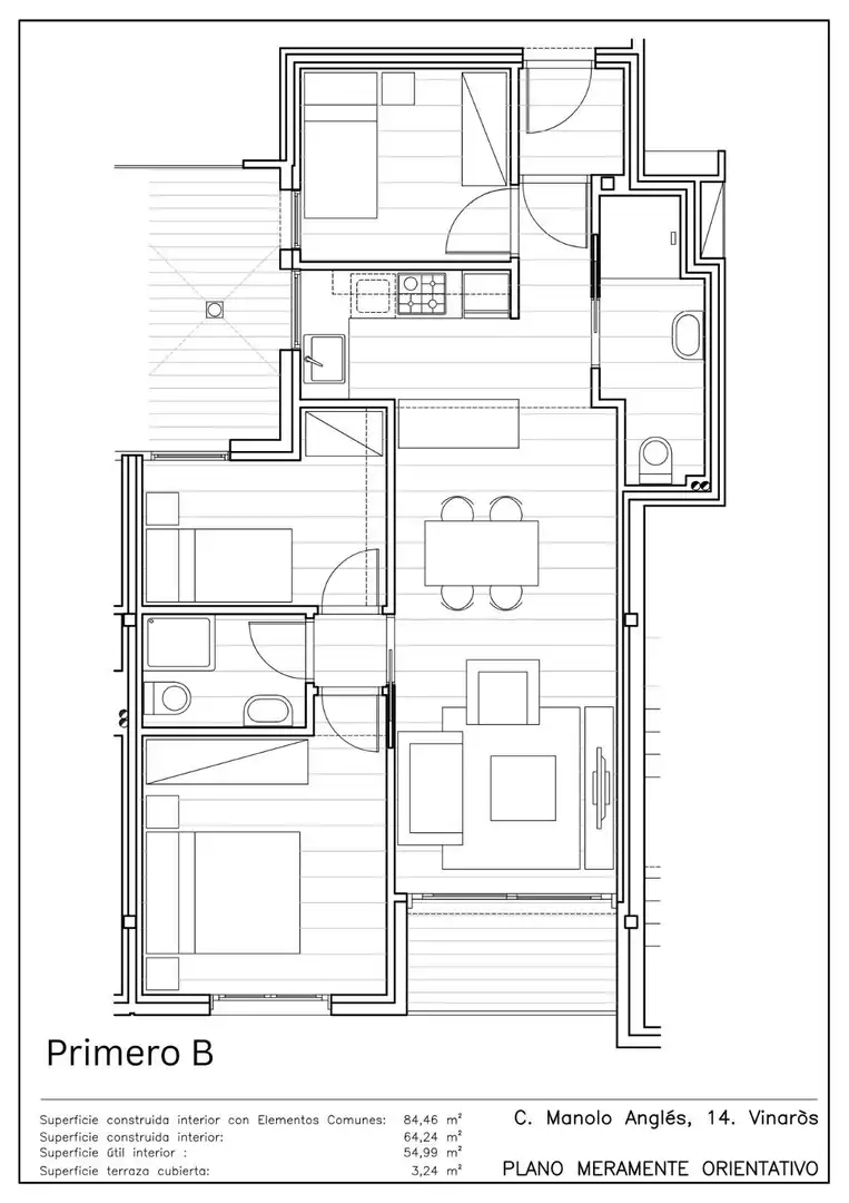 Wohnung zum Verkauf in Vinaròs mit Terrasse und Alarm