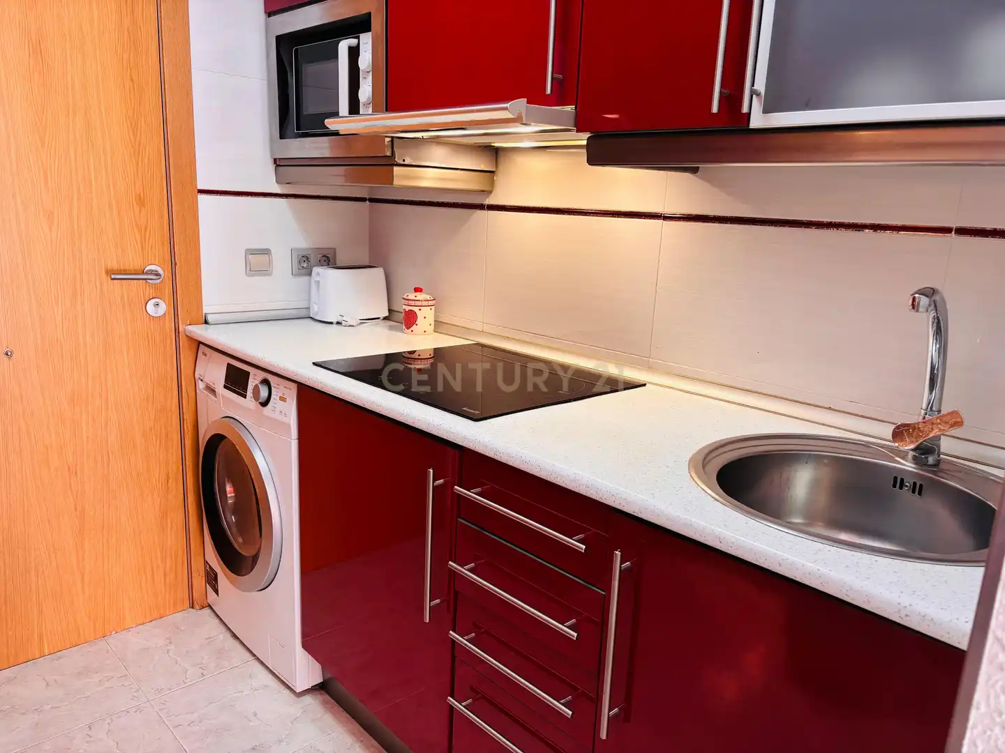 Cocina de Apartamento de alquiler en Calpe / Calp con Aire acondicionado, Lavadora y Microondas