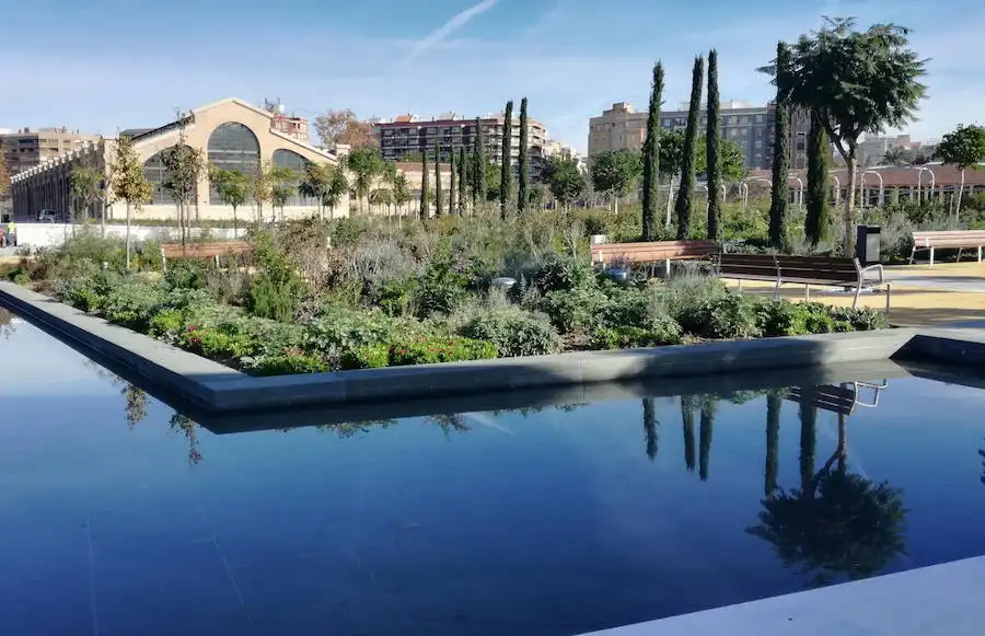 Garden of Flat for sale in Valencia  with Air Conditioner, Parquet flooring and Furnished