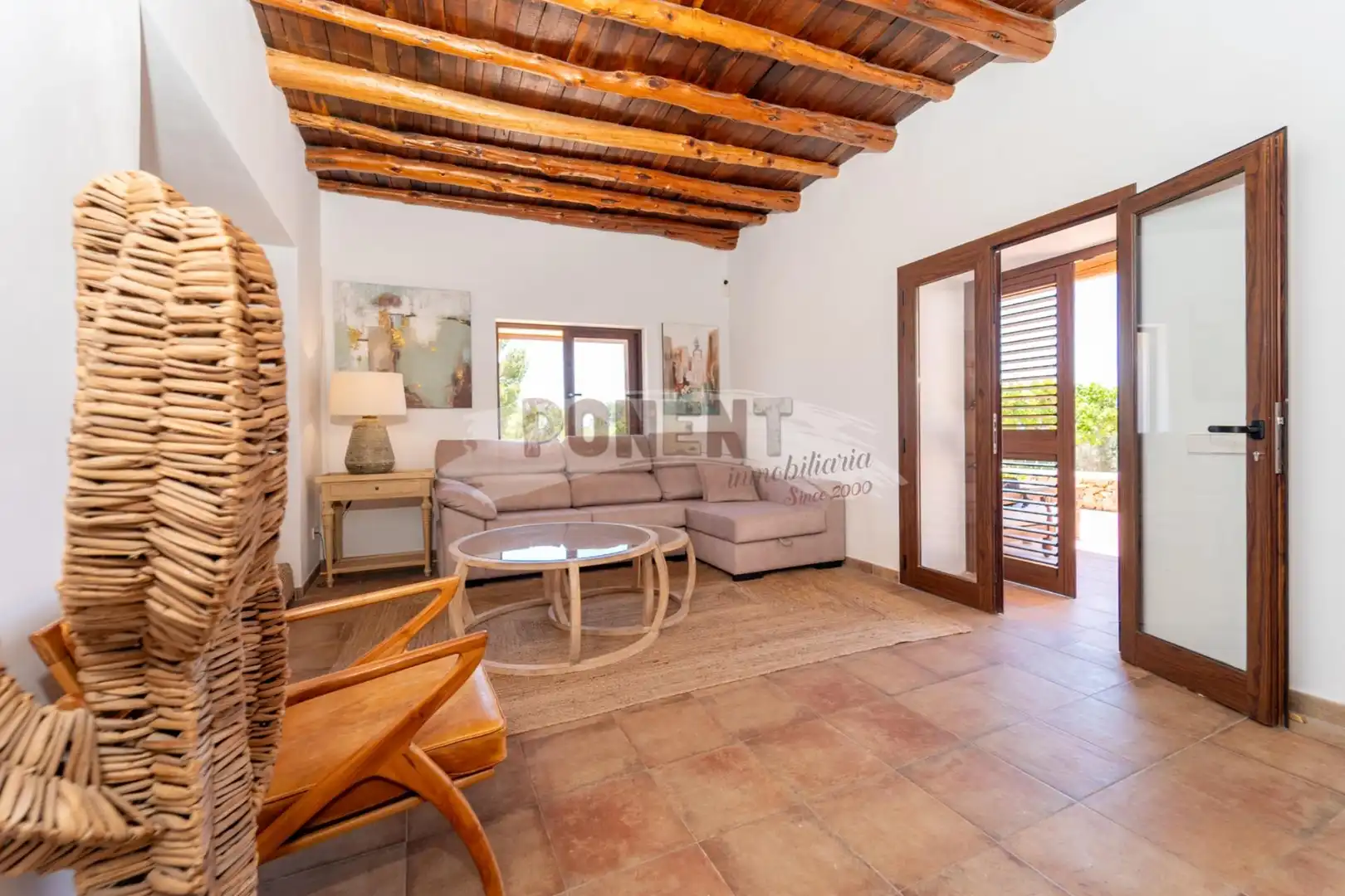 Sala de estar de Casa o chalet de alquiler en Sant Josep de sa Talaia con Aire acondicionado, Calefacción y Jardín privado