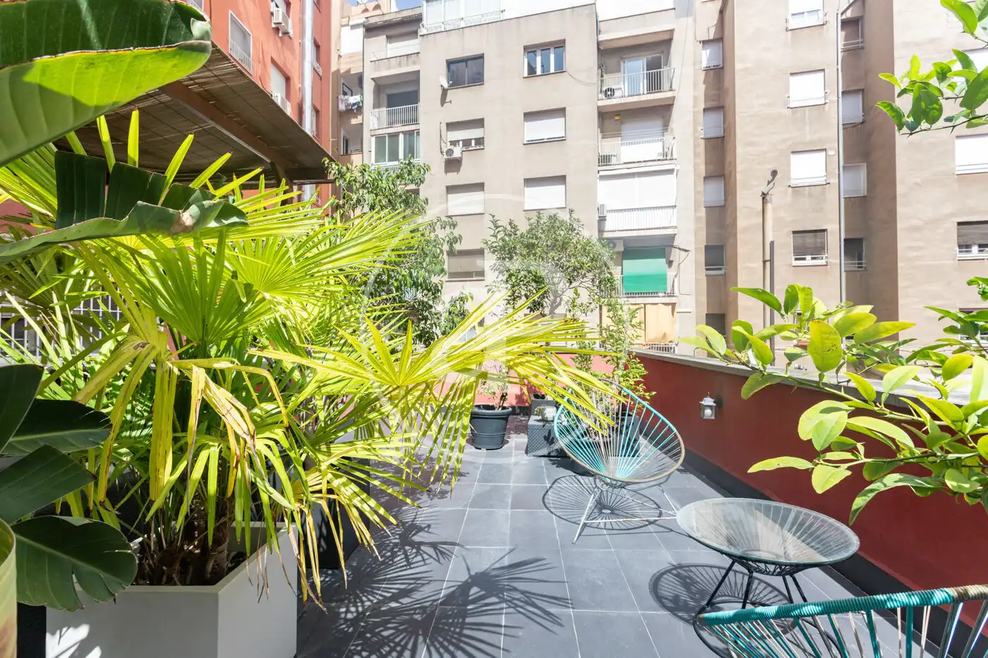 Terrace of Flat for rent in Barcelona  with Air Conditioner, Heating and Private garden