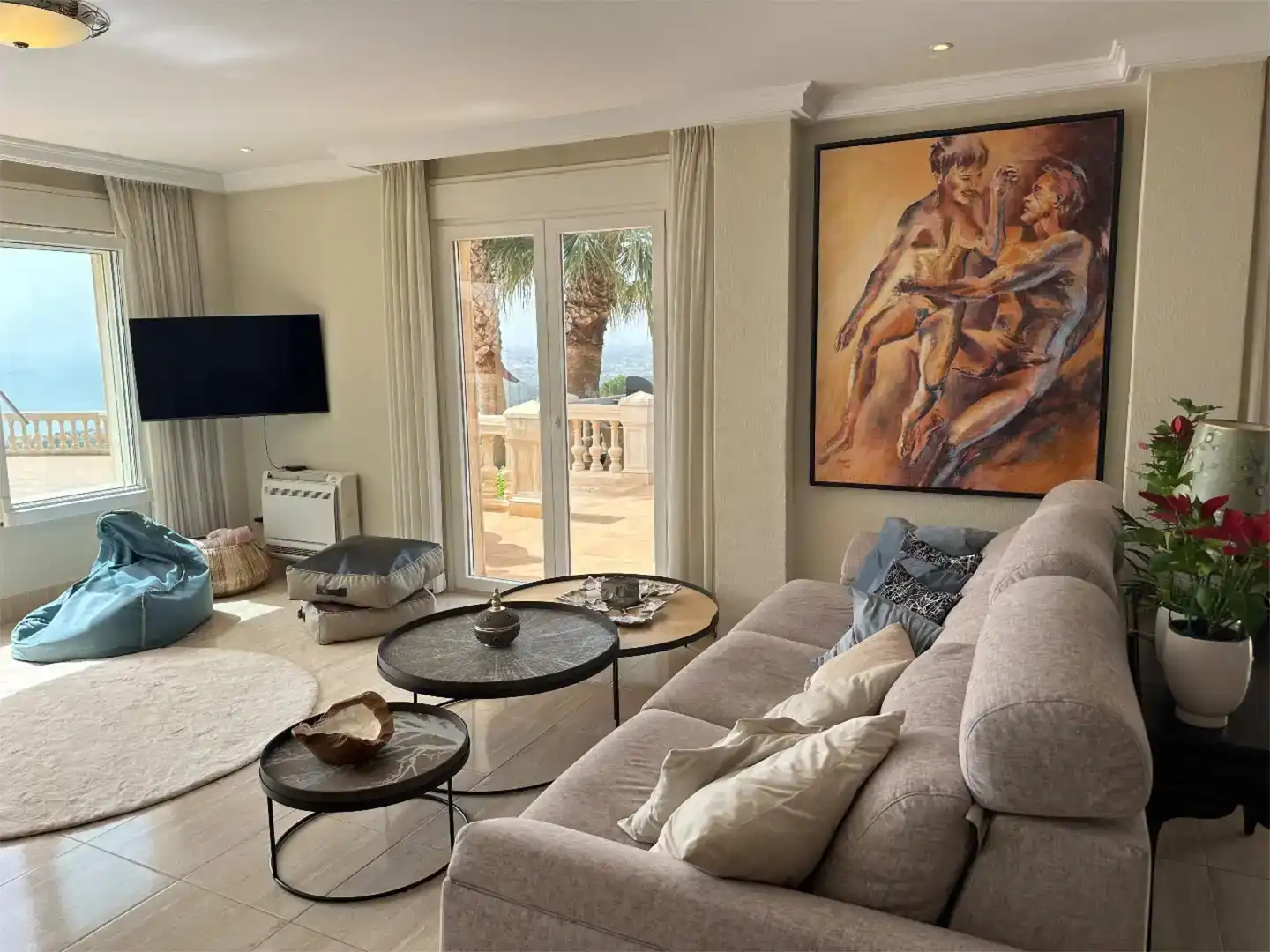 Living room of Houses for rent in Altea  with Air Conditioner, Private garden and Parquet flooring