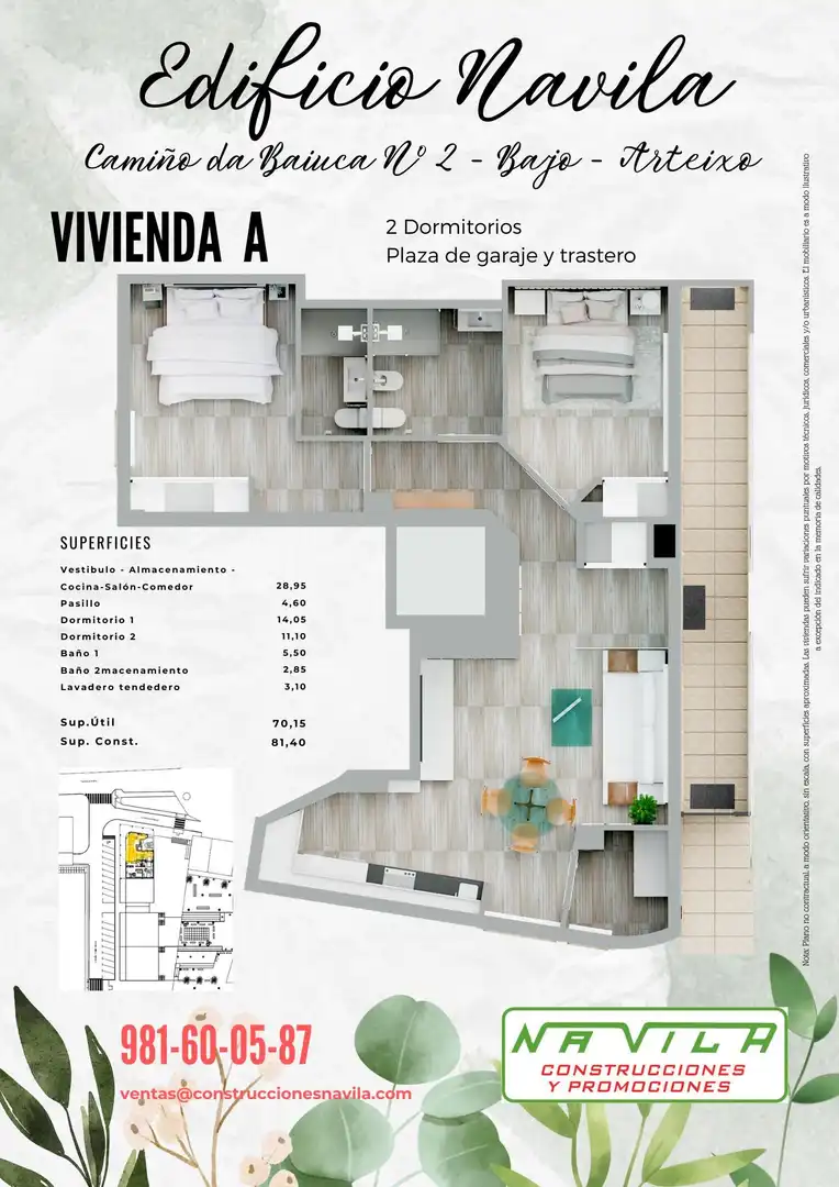 Piso en venta en Arteixo con Calefacción, Trastero y Horno