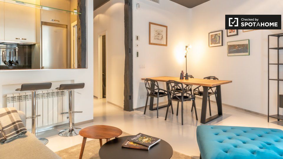 Sala de estar de Piso de alquiler en  Madrid Capital con Aire acondicionado, Calefacción y Amueblado