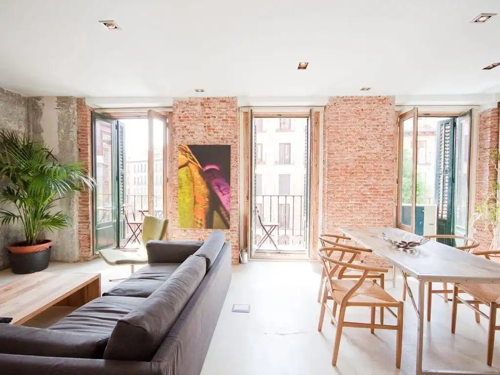 Sala d'estar de Apartament de lloguer en Madrid amb Aire condicionat, Calefacció i Moblat