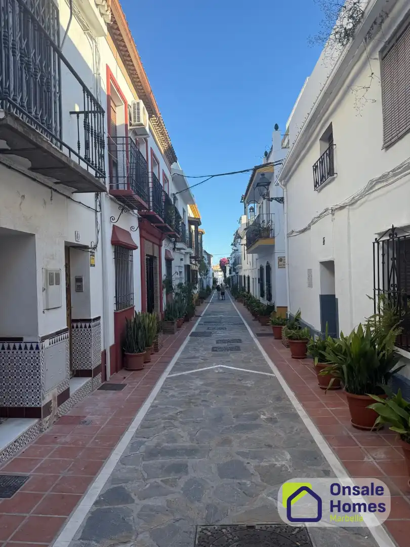 Vista exterior de Casa adosada en venda en Marbella amb Jardí privat i Balcó