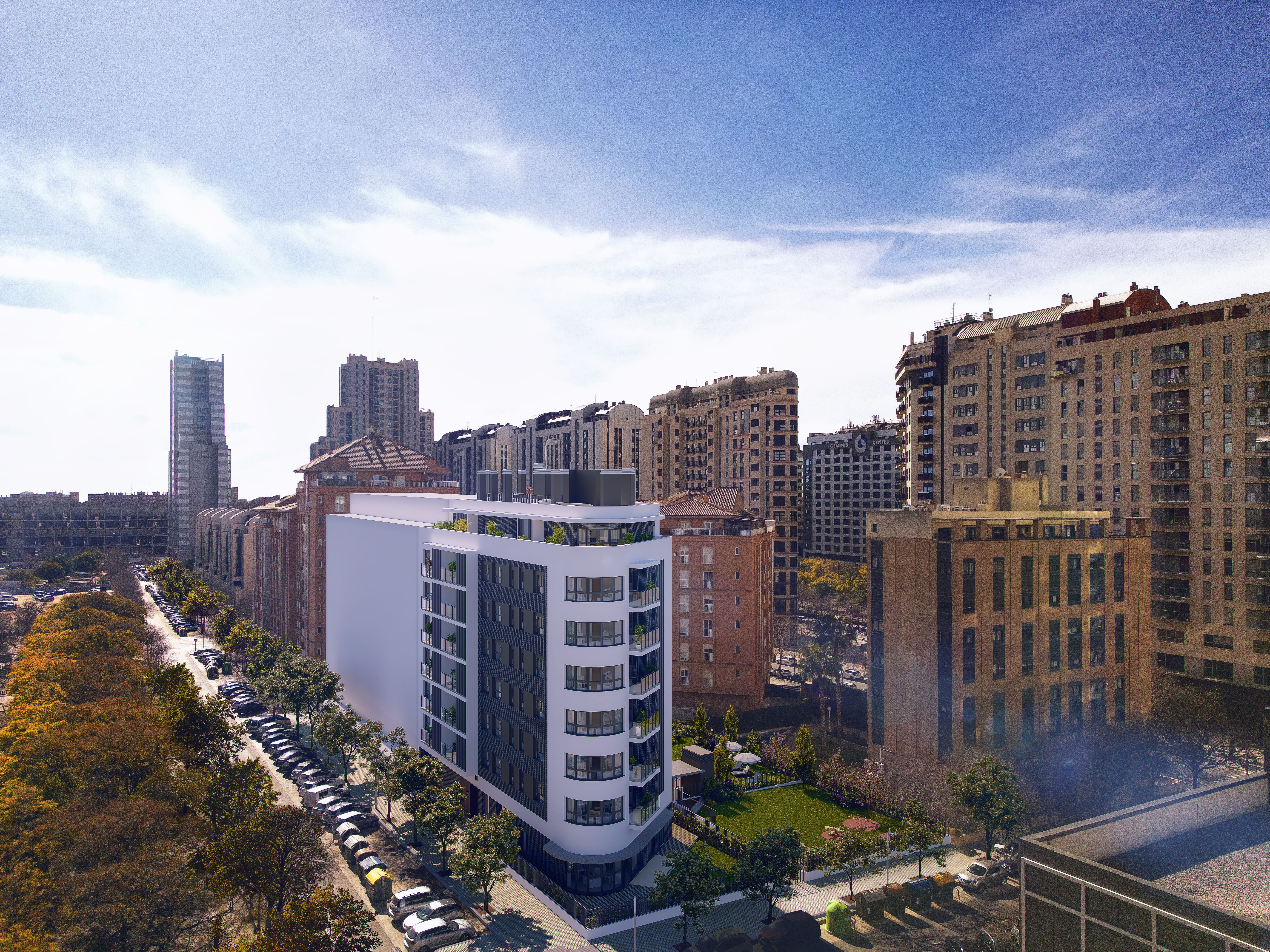 Vista exterior de Àtic en venda en  Valencia Capital amb Aire condicionat, Jardí privat i Terrassa