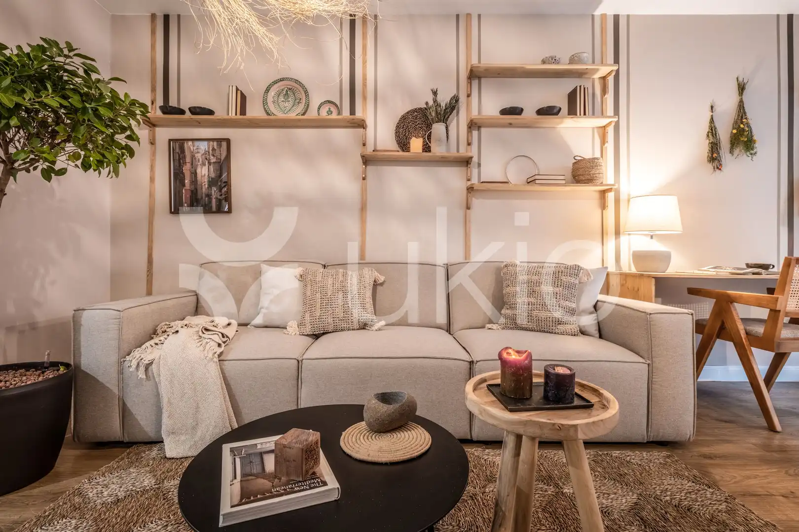Wohnzimmer von Wohnungen zur Miete in Madrid mit Klimaanlage, Ofen und Waschmaschine