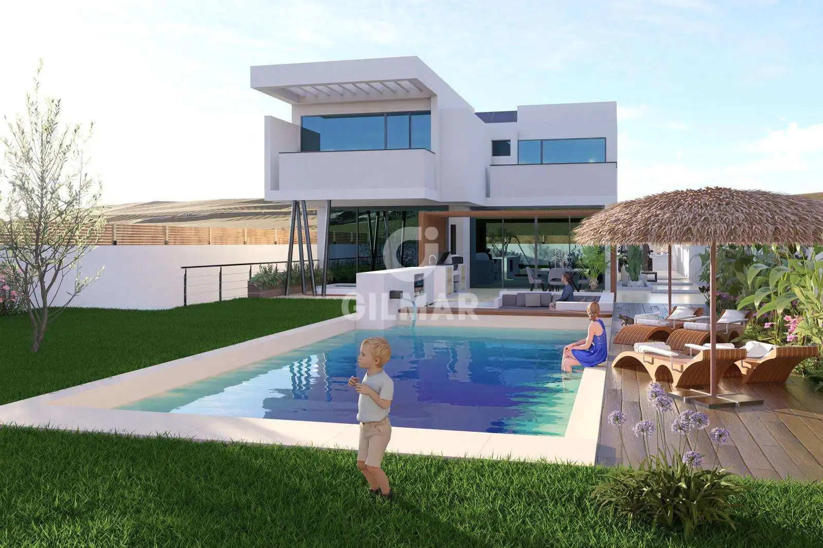 Vista exterior de Casa o xalet en venda en Casares amb Calefacció, Jardí privat i Piscina