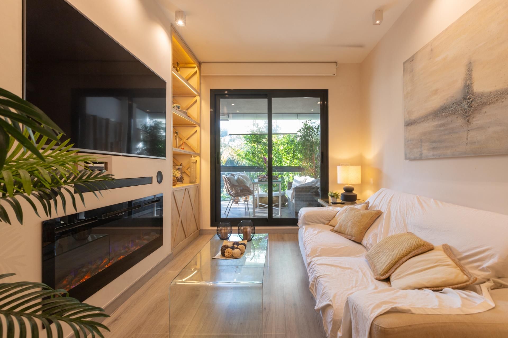 Living room of Flat for sale in Málaga Capital  with Heating, Private garden and Terrace