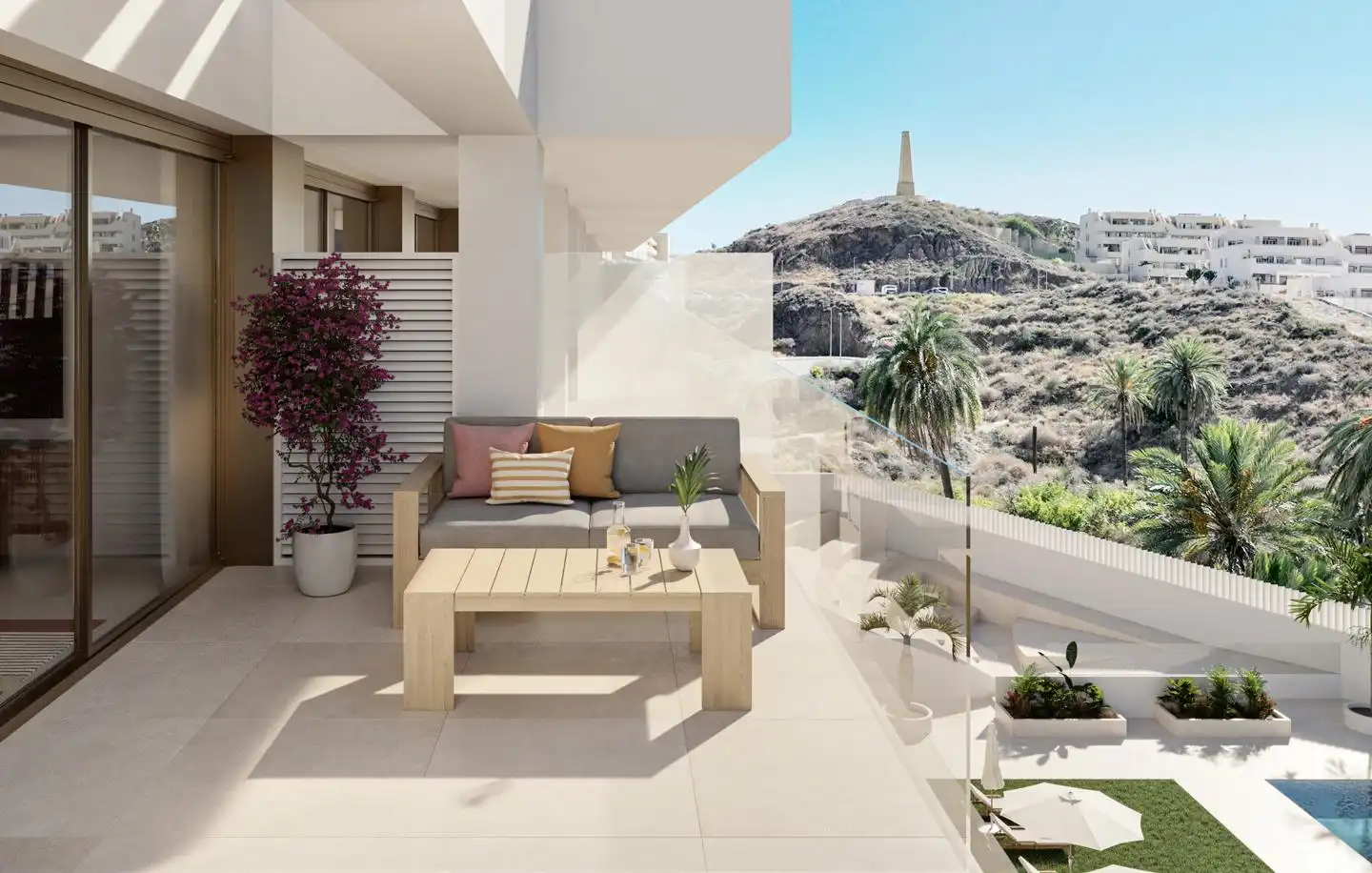 Terrasse von Wohnung zum Verkauf in Garrucha mit Klimaanlage, Terrasse und Schwimmbad