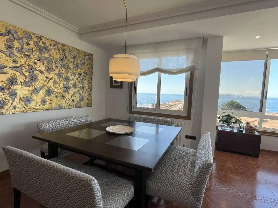 Comedor de Finca rústica de alquiler en Baiona con Jardín privado, Terraza y Piscina