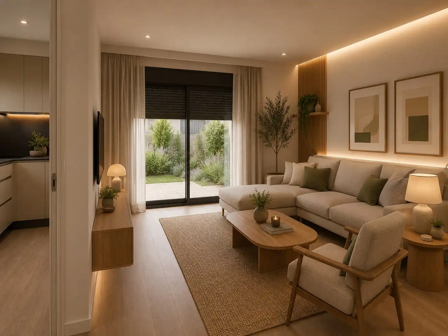Sala d'estar de Casa adosada en venda en Riudarenes amb Calefacció, Jardí privat i Parquet