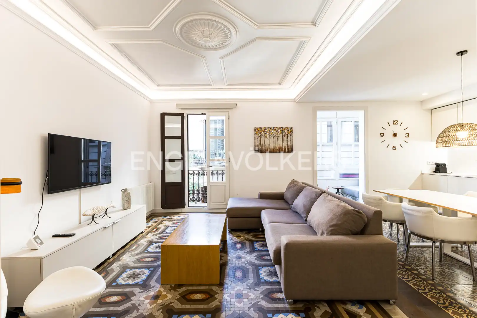 Living room of Flat for rent in  Barcelona Capital  with Air Conditioner, Heating and Private garden