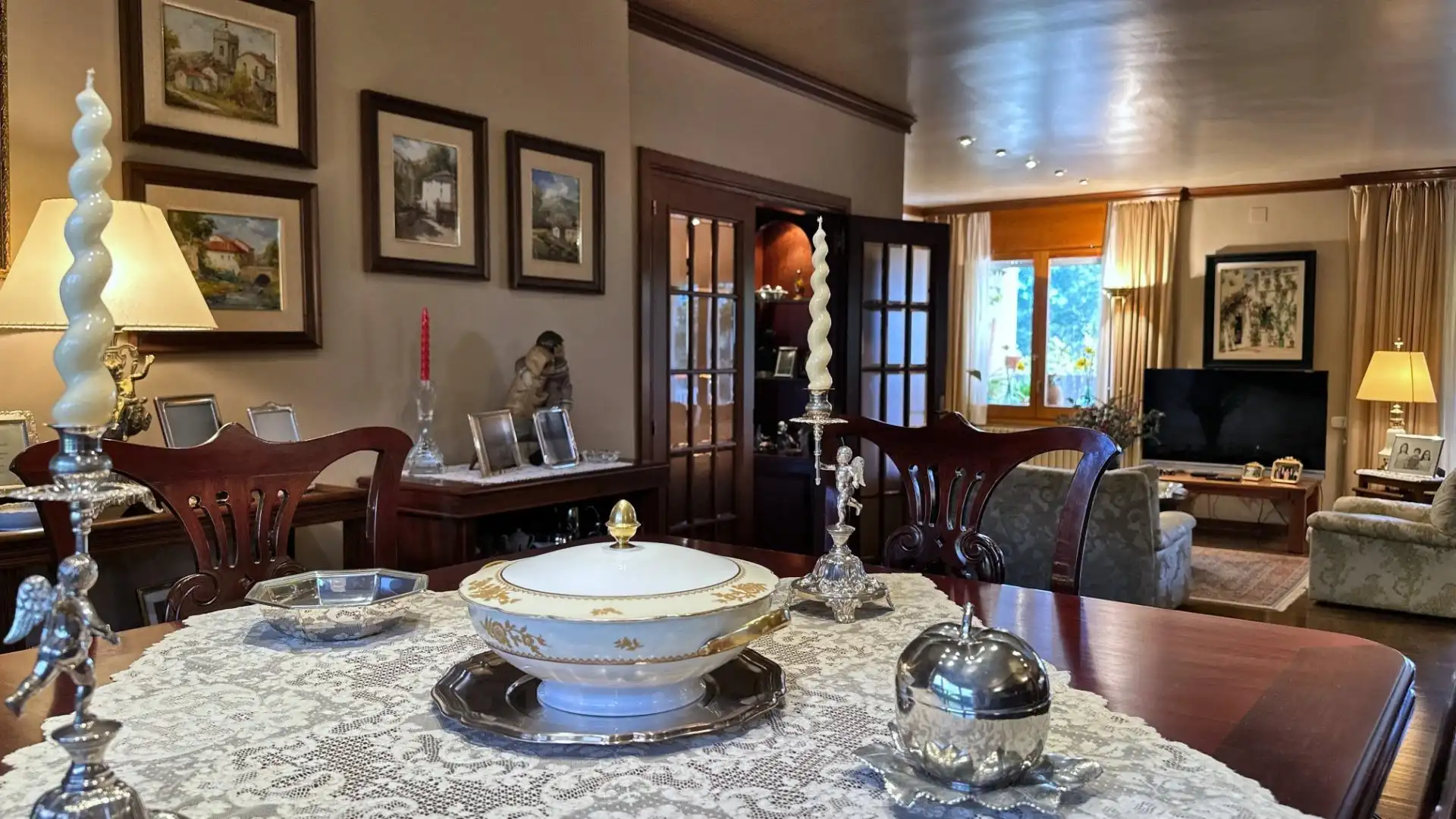 Dining room of Houses for sale in Sant Cugat del Vallès  with Heating, Private garden and Parquet flooring
