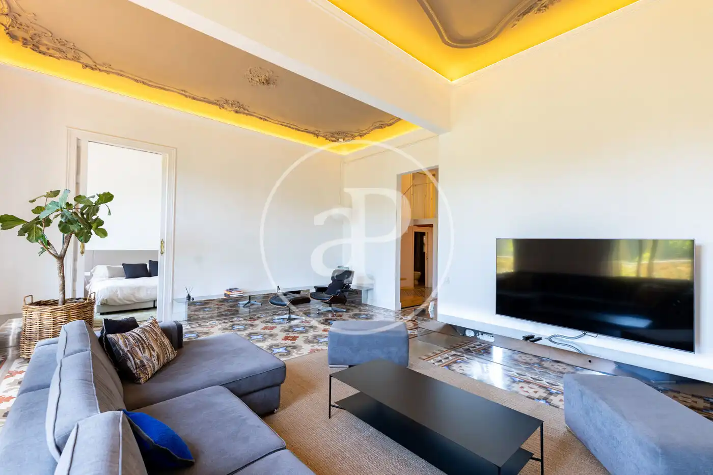 Wohnzimmer von Wohnung zur Miete in Barcelona mit Klimaanlage, Heizung und Möbliert