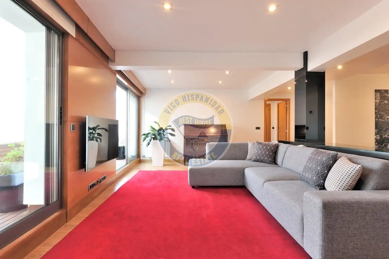 Sala de estar de Piso en venta en Vigo  con Calefacción, Parquet y Terraza