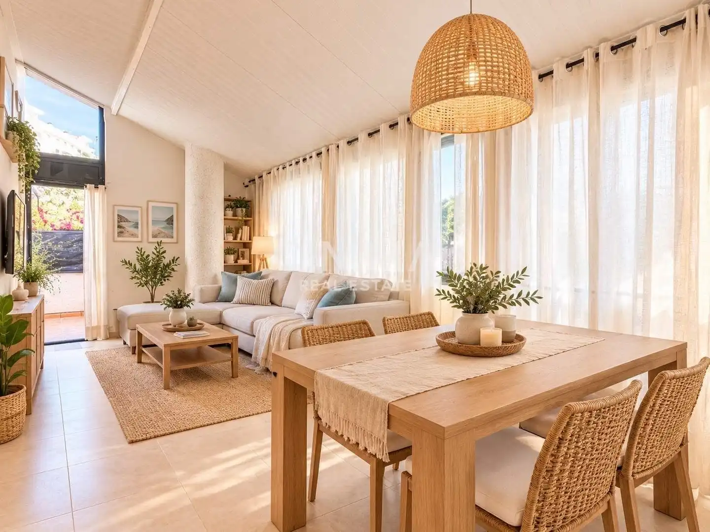 Wohnzimmer von Erdgeschoss zum Verkauf in Villajoyosa / La Vila Joiosa mit Privatgarten, Terrasse und Schwimmbad