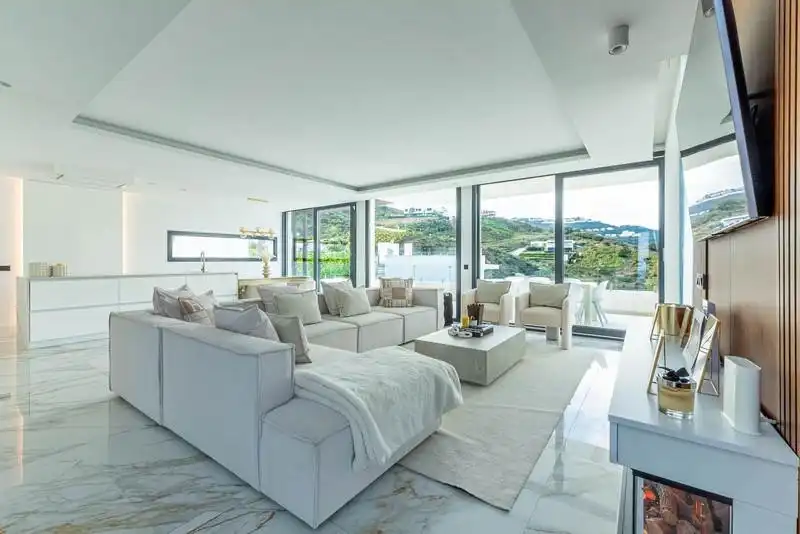 Sala d'estar de Casa o xalet de lloguer en Mijas amb Aire condicionat, Calefacció i Jardí privat