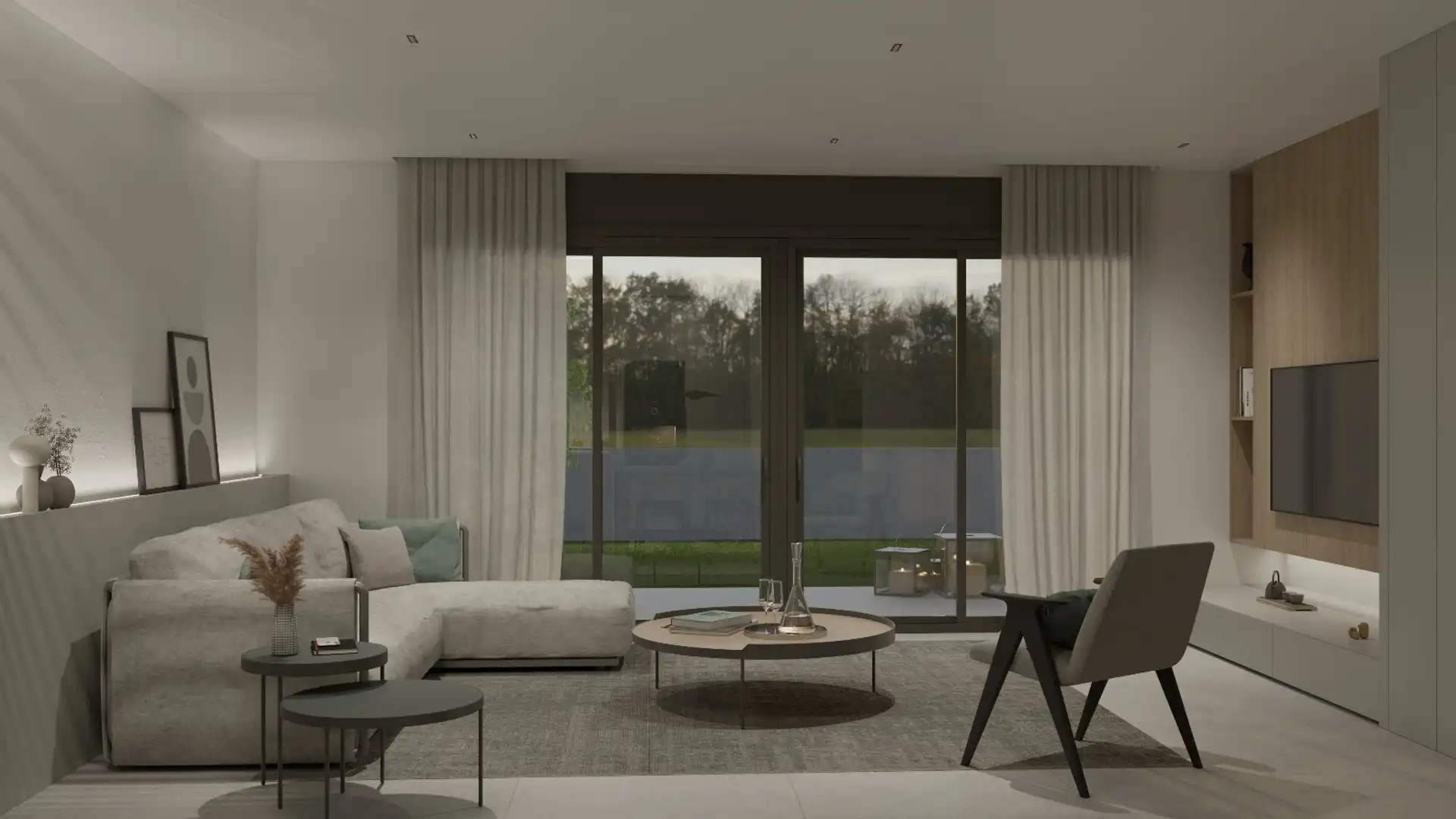 Sala d'estar de Casa adosada en venda en Olot amb Calefacció, Jardí privat i Terrassa