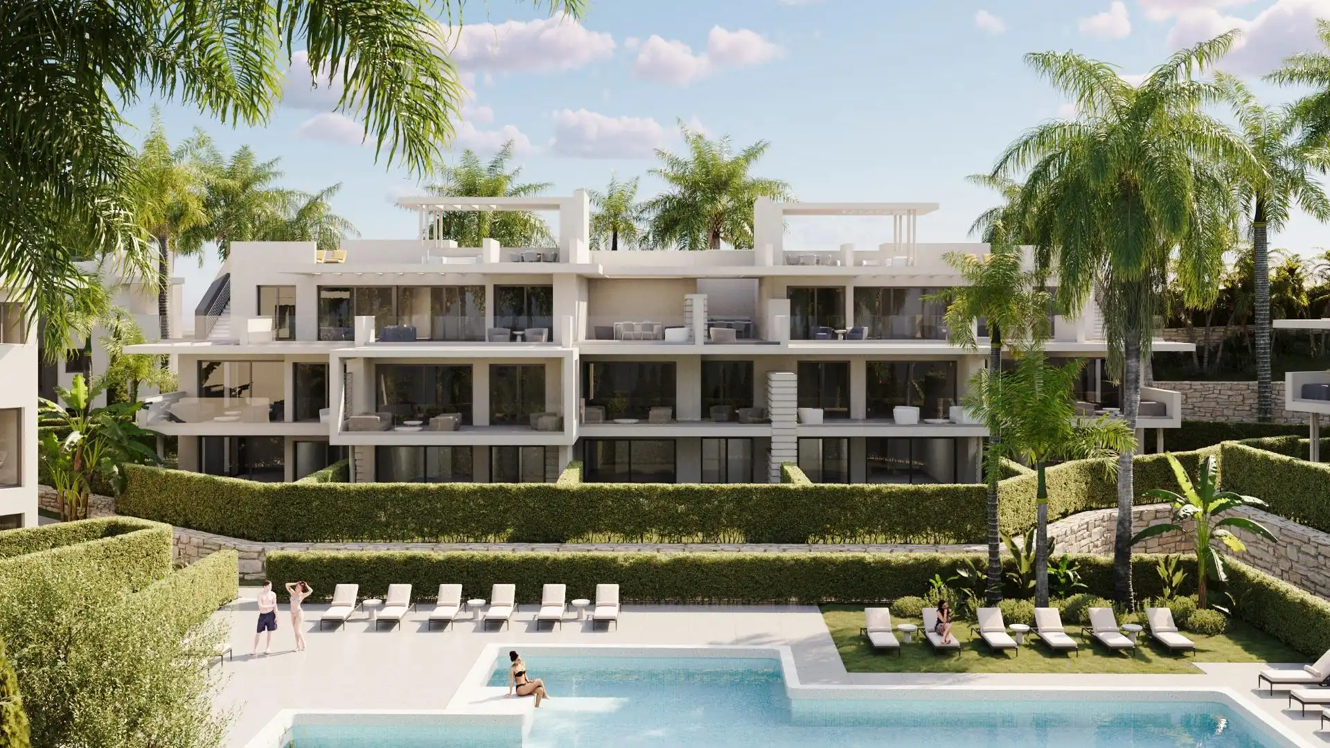Exterior view of Flat for sale in Estepona  with Air Conditioner, Heating and Private garden
