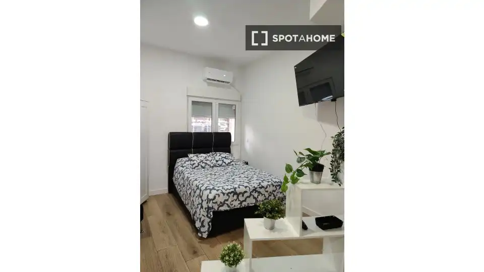 Bedroom of Study for share in Madrid  with Air Conditioner, Heating and Terrace