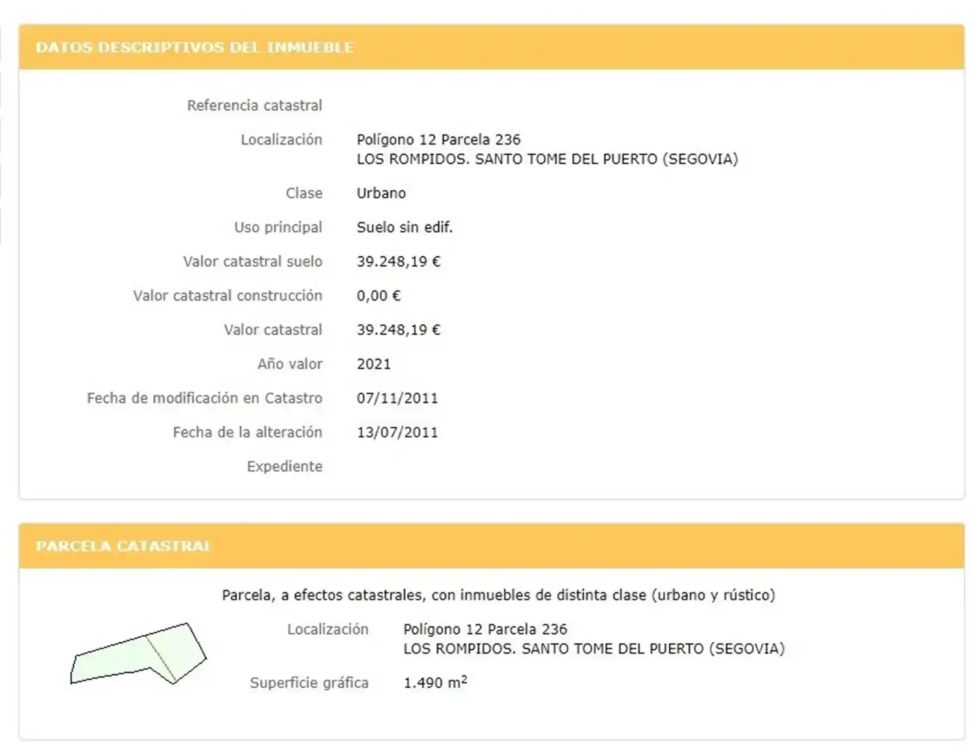 Parking de Terreno en venta en Santo Tomé del Puerto